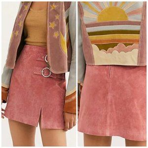 Free People, BLANKNYC, El Dorado Skirt, Dusty Coral, Leather, Mini Skirt, Siz 31
